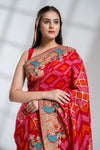 Rani Khaddi Georgette Saree With Unstitched Blouse
