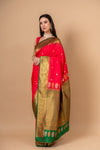 Timeless Elegance Rani Banarasi Silk Saree With Unstitched Blouse