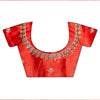 Bottle Green Khaddi Georgette Embroidered Saree With Unstitched Blouse