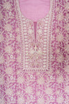 Mauve Cotton Unstitched Salwar Suit With Cotton Dupatta