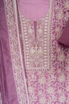 Mauve Cotton Unstitched Salwar Suit With Cotton Dupatta