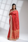 Rani Khaddi Georgette Saree With Unstitched Blouse