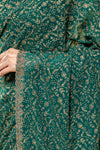 Rama Georgette Embroidered Saree With Unstitched Blouse