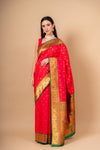 Timeless Elegance Rani Banarasi Silk Saree With Unstitched Blouse