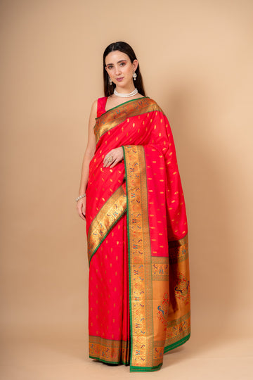 Timeless Elegance Rani Banarasi Silk Saree With Unstitched Blouse
