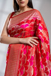 Rani Banarasi Silk Saree With Unstitched Blouse