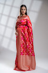 Rani Banarasi Silk Saree With Unstitched Blouse