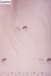 Peach Cotton Unstitched Salwar Suit With Cotton Dupatta