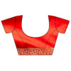 Red Khaddi Georgette Embroidered Saree With Unstitched Blouse