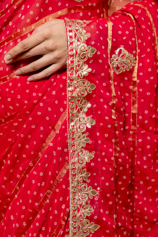 Maroon Georgette Embroidered Saree With Unstitched Blouse