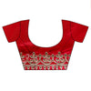 Maroon Georgette Embroidered Saree With Unstitched Blouse