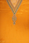 Mango Gold Chanderi Cotton Unstitched Salwar Suit With Chinon Dupatta