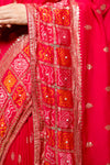 Rani Cotton Embroidered Saree With Unstitched Blouse