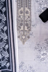 Off White Black Cotton Unstitched Salwar Suit With Cotton Dupatta