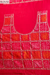Rani Cotton Embroidered Saree With Unstitched Blouse