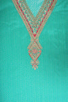 Tea Green Chanderi Cotton Unstitched Salwar Suit With Chinon Dupatta