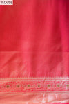 Rani Banarsi Woven Silk Saree With Unstitched Blouse