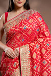 Rani Khaddi Georgette Embroidered Saree With Readymade Blouse