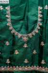 Rani Khaddi Georgette Embroidered Saree With Readymade Blouse