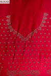 Rani Georgette Embroidered Saree With Unstitched Blouse