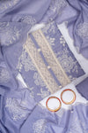 Mauve Cotton Unstitched Salwar Suit With Cotton Dupatta