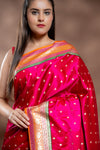 Rani Banarasi Silk Saree With Unstitched Blouse