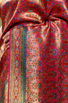 Rani Banarasi Silk Saree With Unstitched Blouse