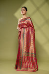 Rani Banarasi Silk Saree With Unstitched Blouse