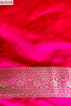 Rani Banarasi Silk Saree With Unstitched Blouse