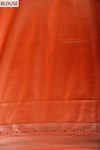 Elegant Rust Banarasi Silk Saree with Golden Zari Weaving And With Unstitched Blouse