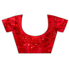 Red Shimmer Embroidered Saree With Unstitched Blouse