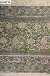 Tussar Pista Cotton Unstitched Salwar Suit With Cotton Dupatta