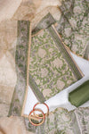 Tussar Pista Cotton Unstitched Salwar Suit With Cotton Dupatta