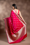 Rani Banarasi Silk Saree With Unstitched Blouse