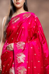 Rani Banarasi Silk Saree With Unstitched Blouse