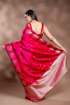 Rani Banarasi Silk Saree With Unstitched Blouse