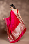 Rani Banarasi Silk Saree With Unstitched Blouse