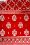 Red Crepe Unstitched Salwar Suit With Chinon Crepe Dupatta