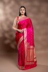 Rani Banarasi Silk Saree With Unstitched Blouse