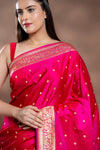 Rani Banarasi Silk Saree With Unstitched Blouse