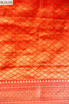 Grace Redefined Red Banarasi Saree With Unstitched Blouse