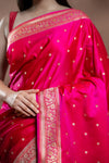 Rani Banarasi Silk Saree With Unstitched Blouse
