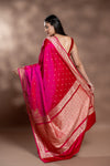 Rani Banarasi Silk Saree With Unstitched Blouse