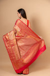 Timeless Beauty Tussar Banarasi Silk Saree And Woven Zari Border With Unstitched Blouse