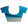 Blue Banarasi Silk Saree With Unstitched Blouse
