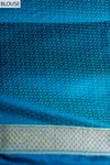 Blue Banarasi Silk Saree With Unstitched Blouse