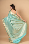 Royal Heritage Tea-green Banarasi Silk Saree With Unstitched Blouse