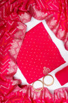 Rani Crepe Unstitched Salwar Suit With Chinon Crepe Dupatta
