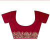 Garnet Georgette Embroidered Saree With Unstitched Blouse