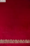 Garnet Georgette Embroidered Saree With Unstitched Blouse